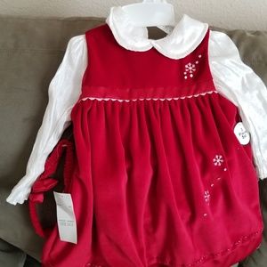 NWT- RED VELVET 24 MONTH DRESS W/ Headband